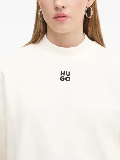 Hugo Boss Embroidery Logo Sweatshirt In White