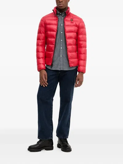 Blauer Zip-fastening Jacket In Red
