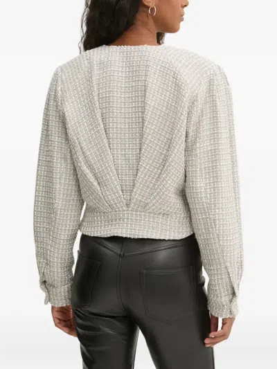 Iro Jilla V-neck Textured Blouse In Gray