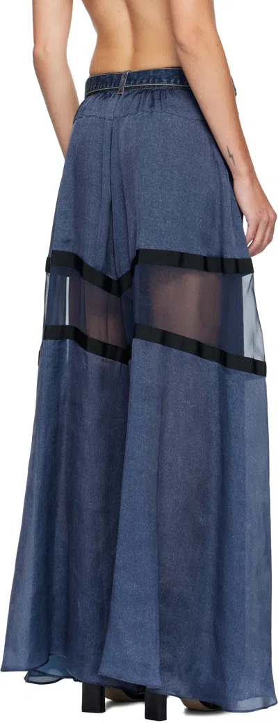 Sacai Blue Paneled Jeans In Blue