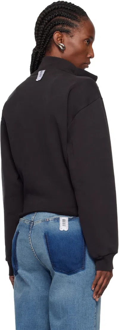 Prototypes Black Upside Down Zip Up Sweatshirt In Black