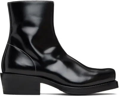 Second / Layer 50mm Leather Ankle Boots In Black