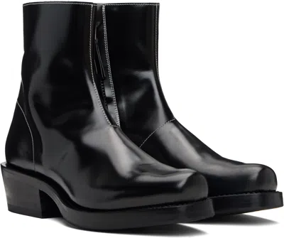 Second / Layer 50mm Leather Ankle Boots In Black