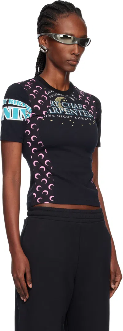 Marine Serre Regenerated Graphic Jersey Baby Fit T-shirt In Black
