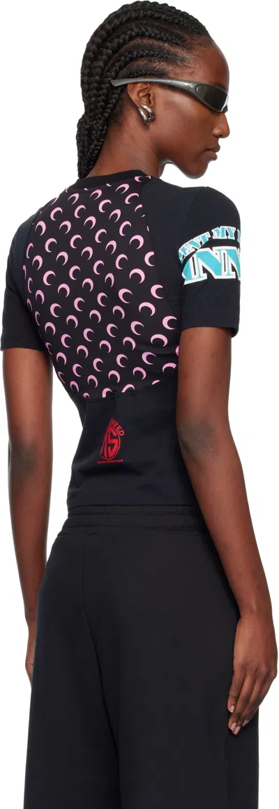 Marine Serre Regenerated Graphic Jersey Baby Fit T-shirt In Black