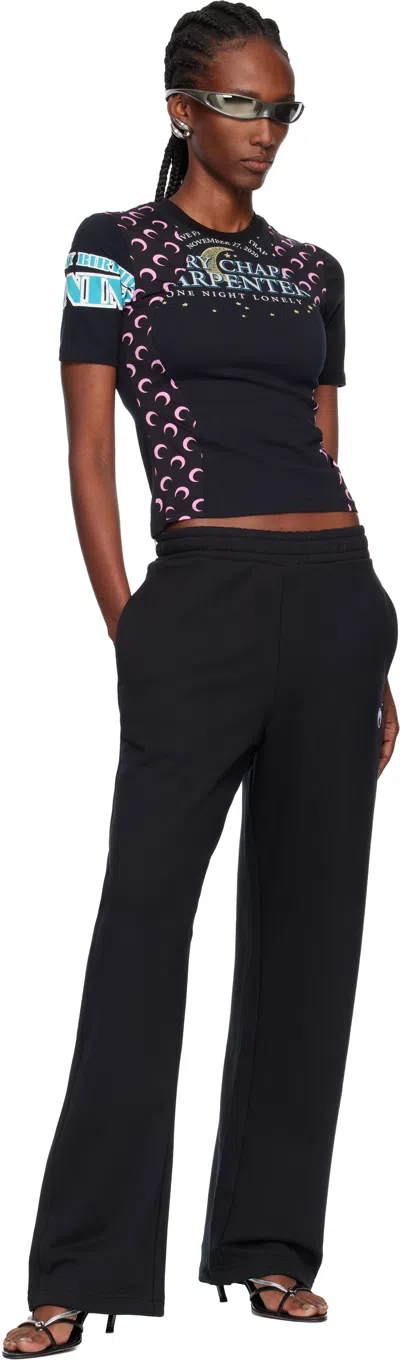 Marine Serre Regenerated Graphic Jersey Baby Fit T-shirt In Black