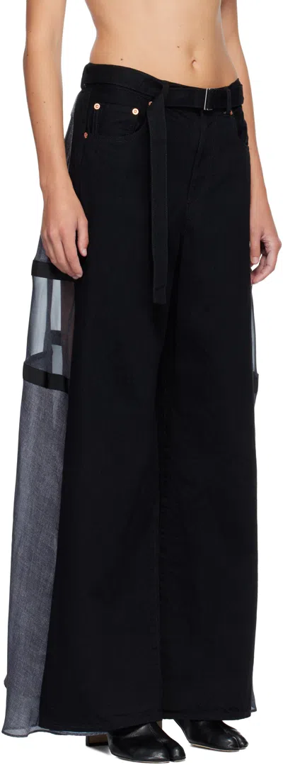 Sacai Patchwork Jeans In Black