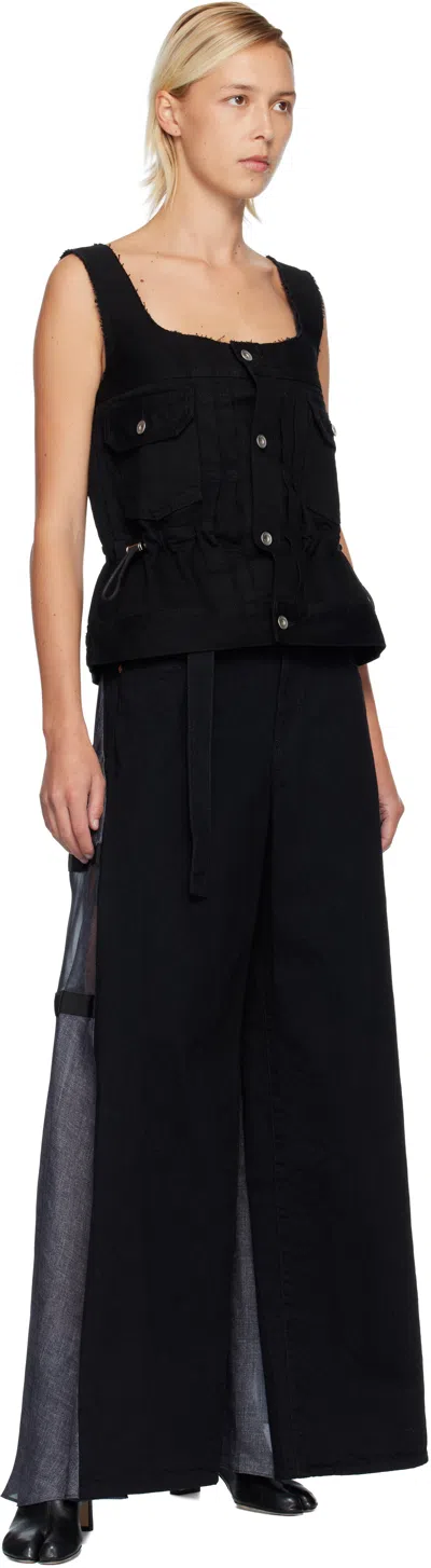 Sacai Patchwork Jeans In Black