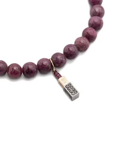 Sydney Evan 14k Yellow Gold Diamond And Ruby Charm Bracelet In Purple