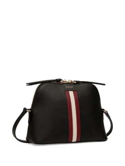 Bally Embossed Leather Stripe-detail Bag In Purple