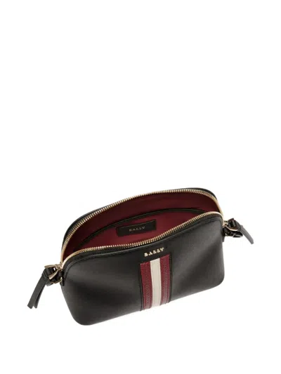 Bally Embossed Leather Stripe-detail Bag In Purple