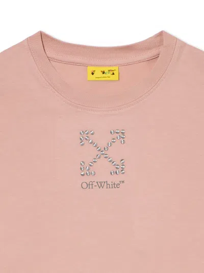 Off-white Arrow Studs Boxy Tee S/s In Pink