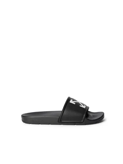 Off-white Arrow Open Toe Slip-on Slides In Black