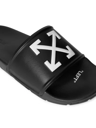 Off-white Arrow Open Toe Slip-on Slides In Black