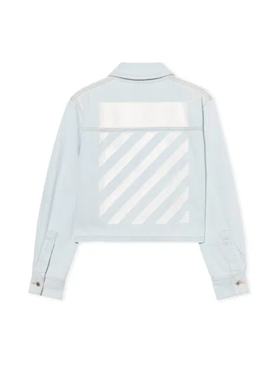 Off-white Diag Long Sleeve Denim Shirt In Blue