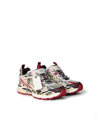Off-white Sneakers With Mesh Upper And Rubber Sole In Multi