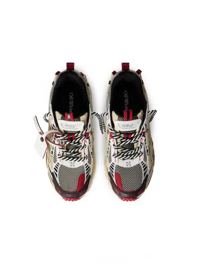 Off-white Sneakers With Mesh Upper And Rubber Sole In Multi