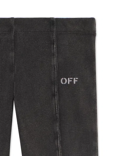 Off-white Off Stamp Acid Wash Rib Pant In Black