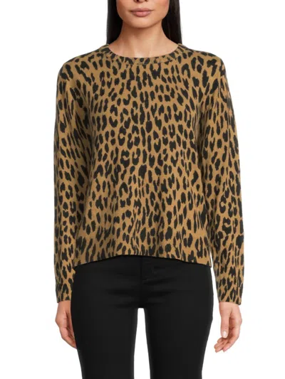 Saks Fifth Avenue Women's Leopard Print 100% Cashmere Sweater In Multi