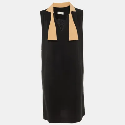 Pre-owned Chloé Black Crepe Neck Tie Detail Short Dress M