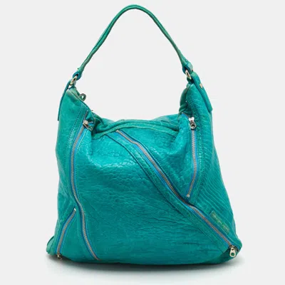 Pre-owned Marc By Marc Jacobs Blue Leather Leola Zipper Detail Hobo