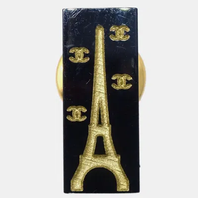 Pre-owned Chanel Brooch Pin Black