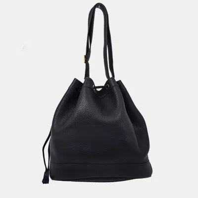 Pre-owned Hermes Market Gm Bucket Blue Indigo Taurillon Clemence Shoulder Bag