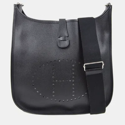 Pre-owned Hermes Black Epsom Evelyne 3 Gm Shoulder Bag