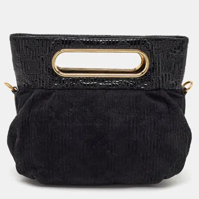 Pre-owned Louis Vuitton Black Suede And Patent Leather Limited Edition Motard Afterdark Bag