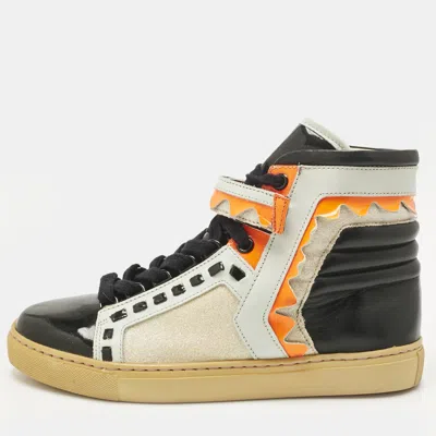 Pre-owned Sophia Webster Multicolor Leather And Glitter Riko High Top Sneakers Size 36
