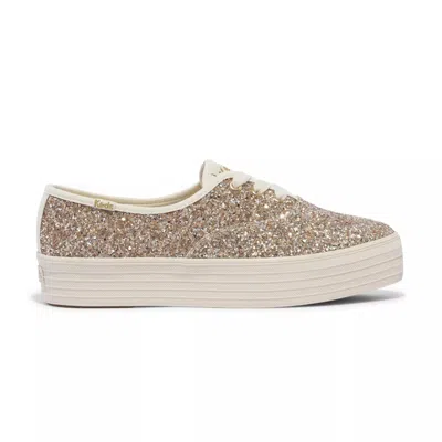 Keds ® Point Glitter Platform Sneaker In Gold Glitter