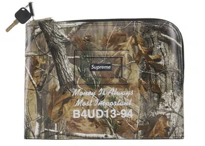 Pre-owned Supreme Leather Money Bag (fw25) In Realtree Hardwoods Camo In Multi