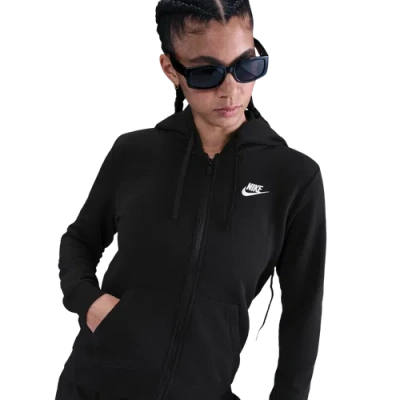 Nike Club Womens Long Sleeve Fleece Zipper Active Hoodie In Multi