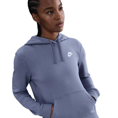 Nike Club Womens Long Sleeve Fleece Active Hoodie In Blue