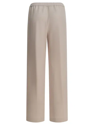 Herno Pants With Elasticized Waist Trousers Beige In Neutral