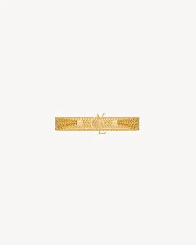 Saint Laurent Multi-chain Cassandre Bracelet In Gold