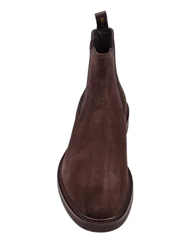 Doucal's Brushed Suede Ankle Boot In Brown