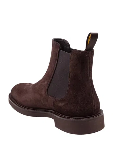 Doucal's Brushed Suede Ankle Boot In Brown