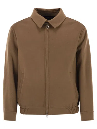 Paltò Vieri Db Biker Di Lana Con Fitting Regolare E Coulisse In Vita Full-zip. Jacket In Brown