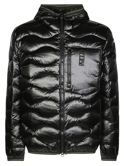 Blauer Wave Hooded Jacket In Black