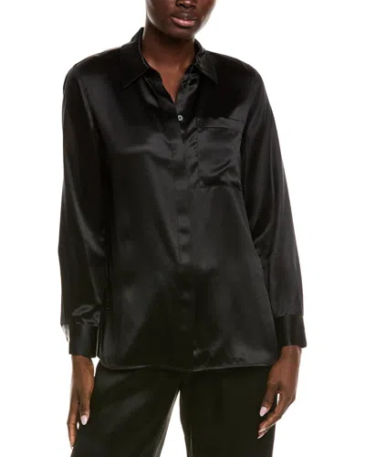 Lafayette 148 New York Ruxton Silk Blouse In Black