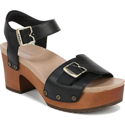 Dr. Scholl's Shoes Original Love Womens Leather Slip On Block Heel In Black