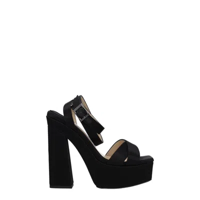 Jimmy Choo Gaia 140 Satin Platform Sandal In Black