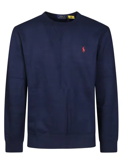 Polo Ralph Lauren Crewneck Sweatshirt With Embroidered Logo Detail In Blue