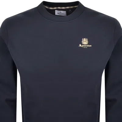 Aquascutum Active Logo Sweatshirt Navy In Blue