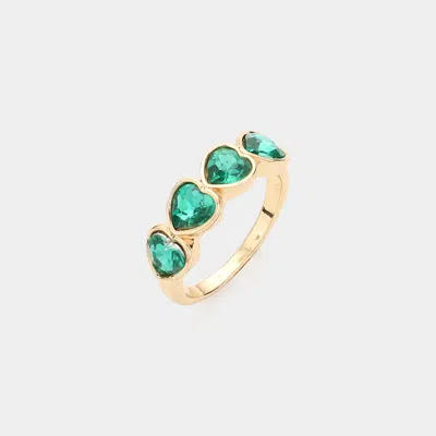 Fashnzfab Heart Stone Cluster Ring In Gold