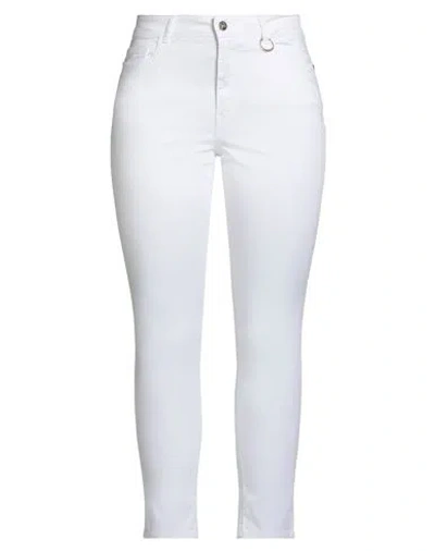 Marani Woman Pants White Size 36 Cotton, Lyocell In White