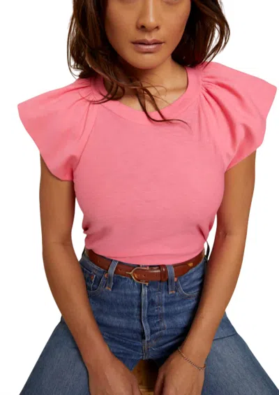 Nation Ltd Lorna Ruffle Tee In Party In Pink