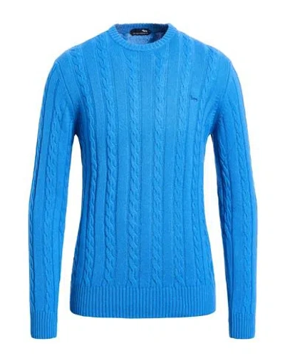 Harmont & Blaine Man Sweater Azure Size Xxl Wool, Viscose, Polyamide, Cashmere In Blue