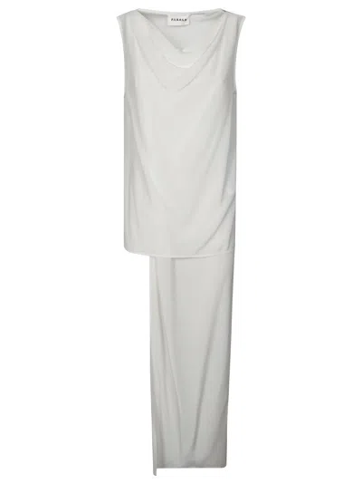 P.a.r.o.s.h Sleeveless White Blouse With Draped Neckline In White